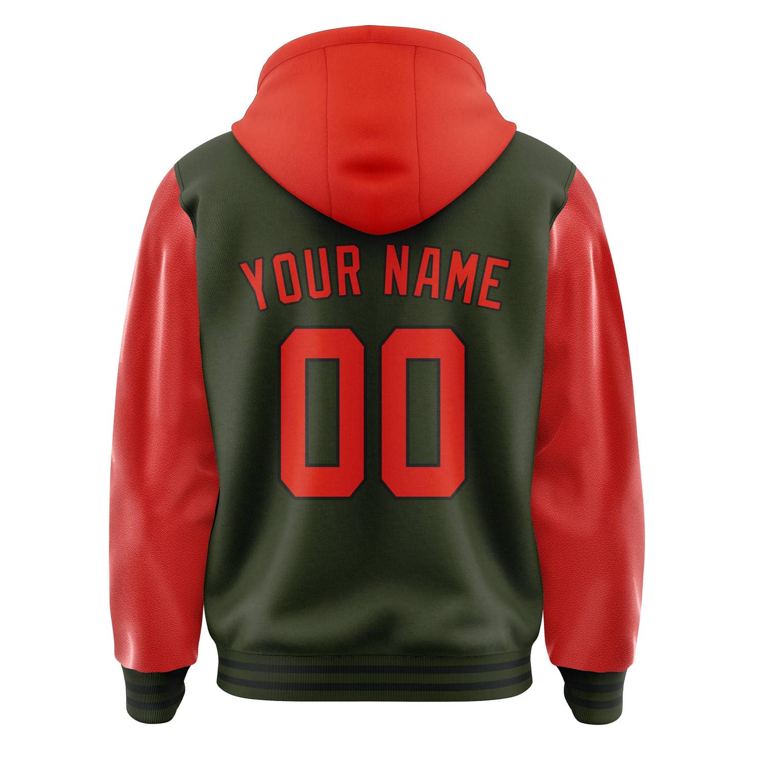 Maßgeschneidertes Dunkles Oliv Orangerot Jacke