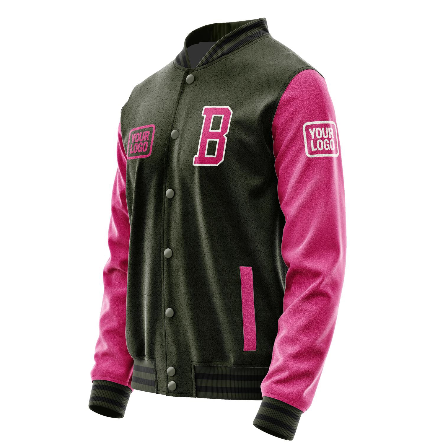 Maßgeschneidertes Dunkles Oliv Rosarot Jacke JA020213021718131318