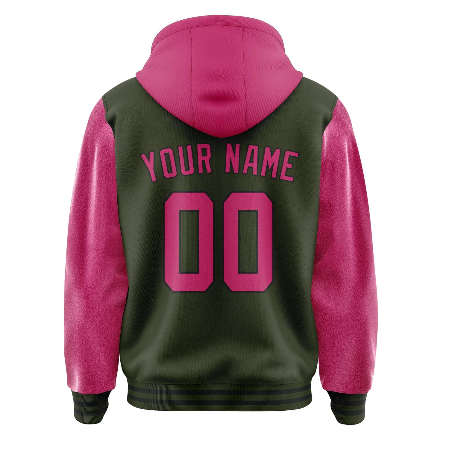 Maßgeschneidertes Dunkles Oliv Rosarot Jacke