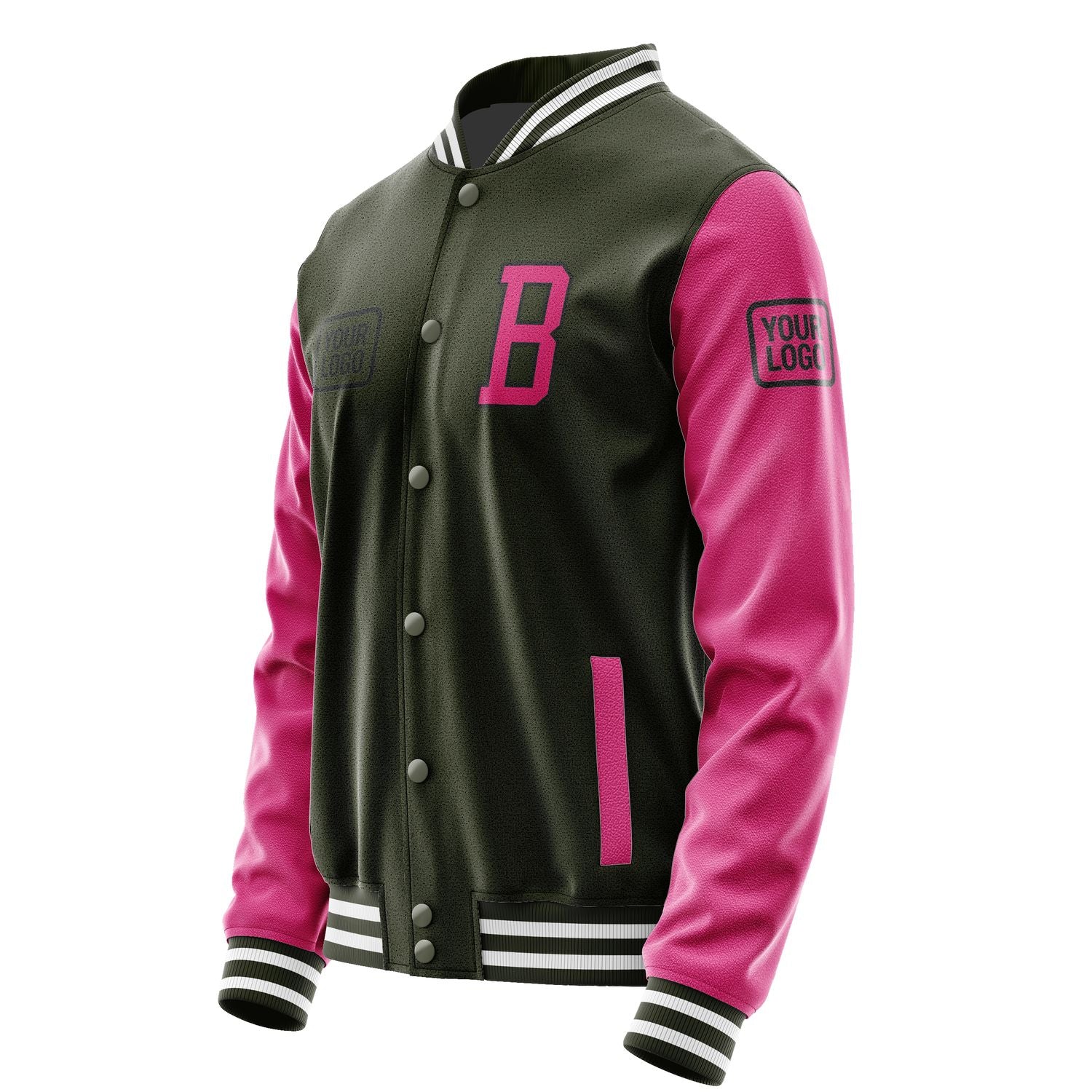 Maßgeschneidertes Dunkles Oliv Rosarot Jacke JA020213021817131317