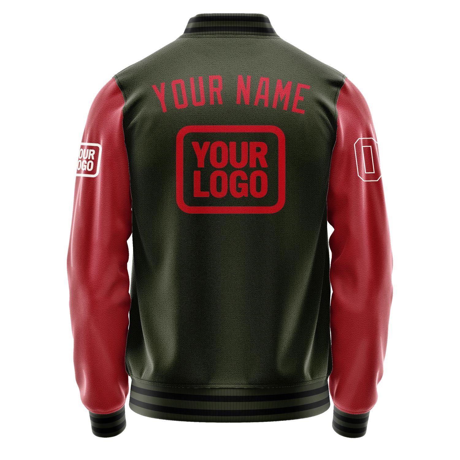 Maßgeschneidertes Dunkles Oliv Rot Jacke JA020214021718141418