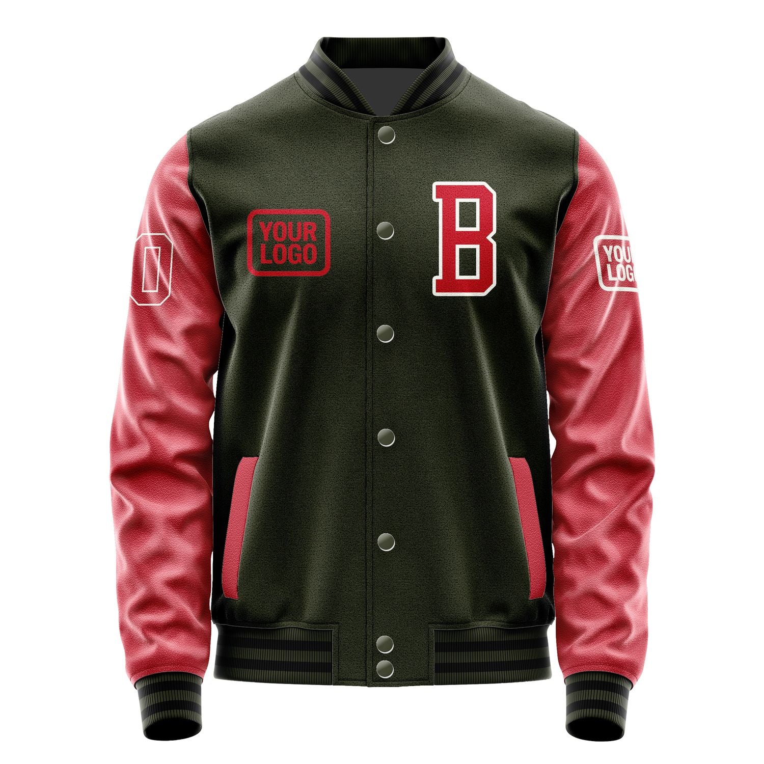Maßgeschneidertes Dunkles Oliv Rot Jacke JA020214021718141418