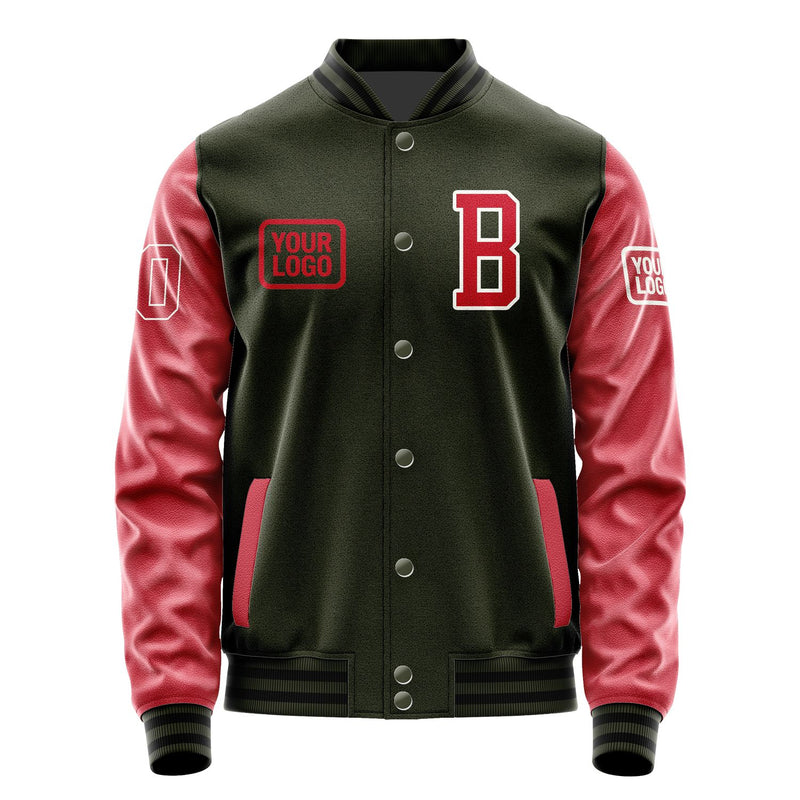 Maßgeschneidertes Dunkles Oliv Rot Jacke JA020214021718141418