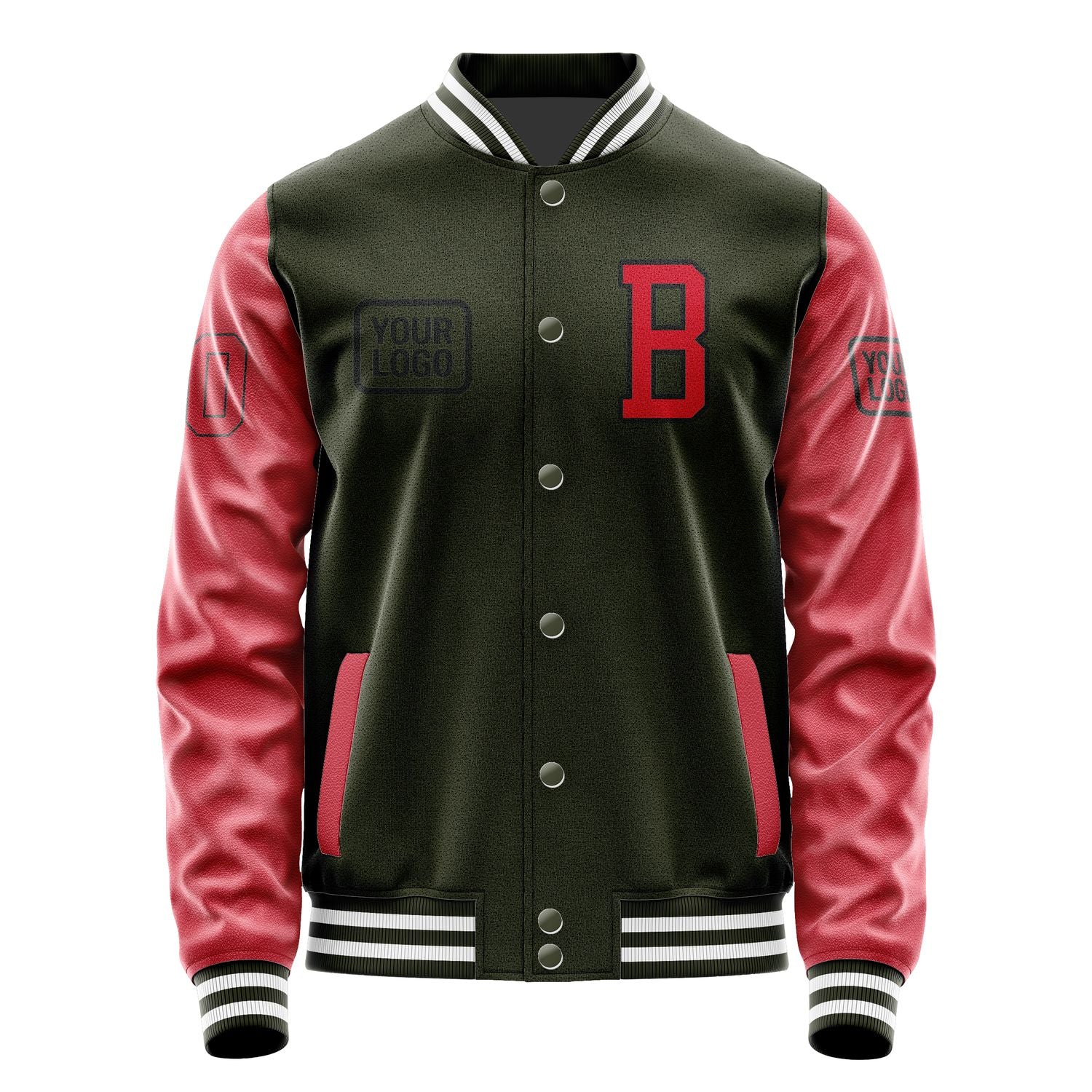 Maßgeschneidertes Dunkles Oliv Rot Jacke JA020214021817141417