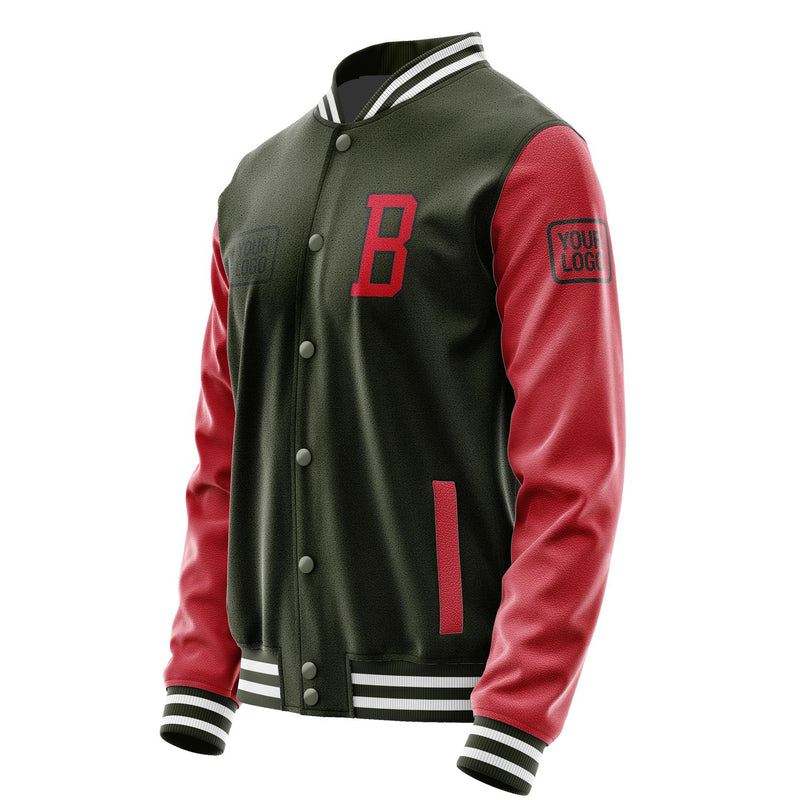 Maßgeschneidertes Dunkles Oliv Rot Jacke JA020214021817141417