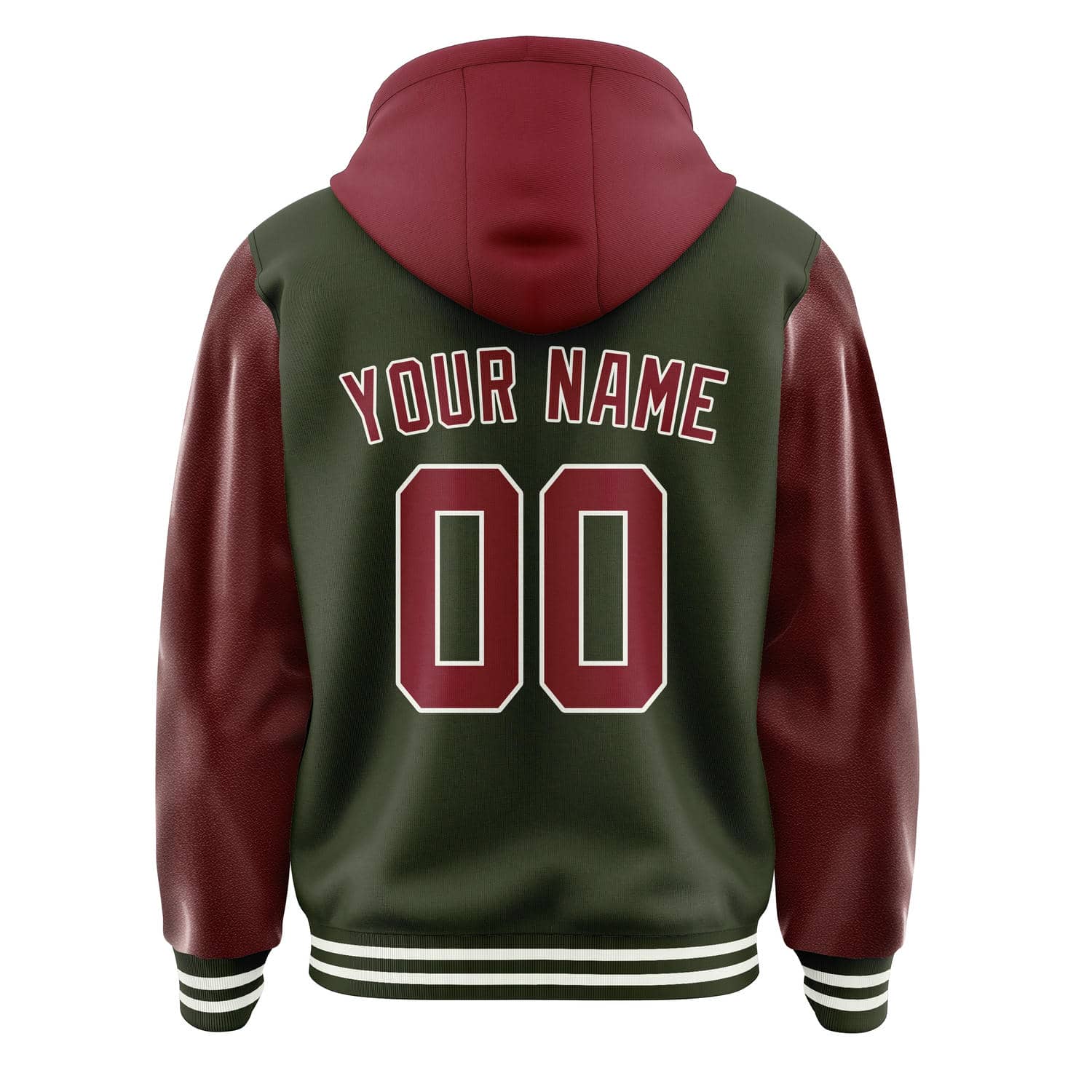 Maßgeschneidertes Dunkles Oliv Karmesinrot Jacke