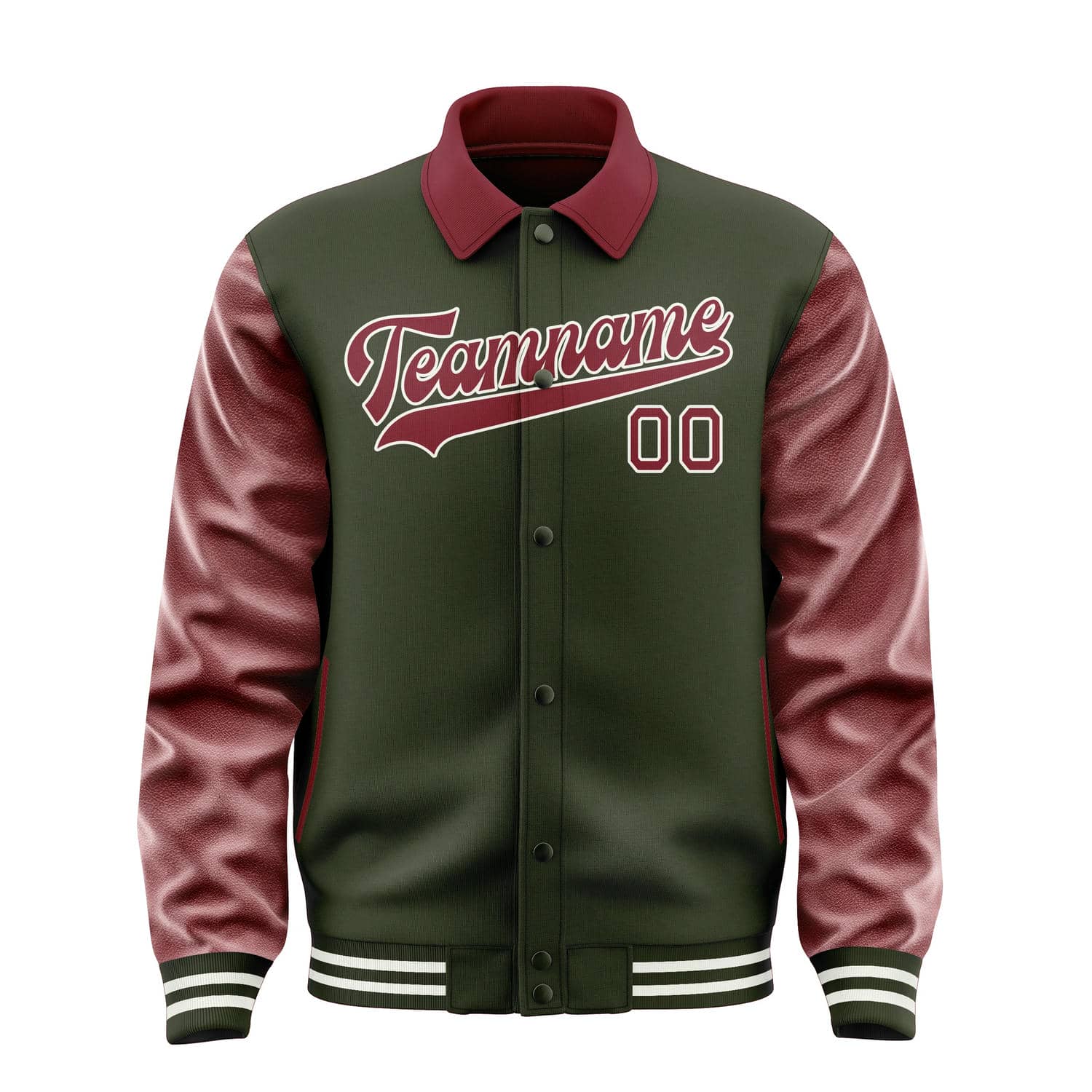 Maßgeschneidertes Dunkles Oliv Karmesinrot Jacke