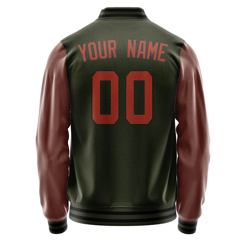 Maßgeschneidertes Dunkles Oliv Korallenrot Jacke JA0202160217B31716
