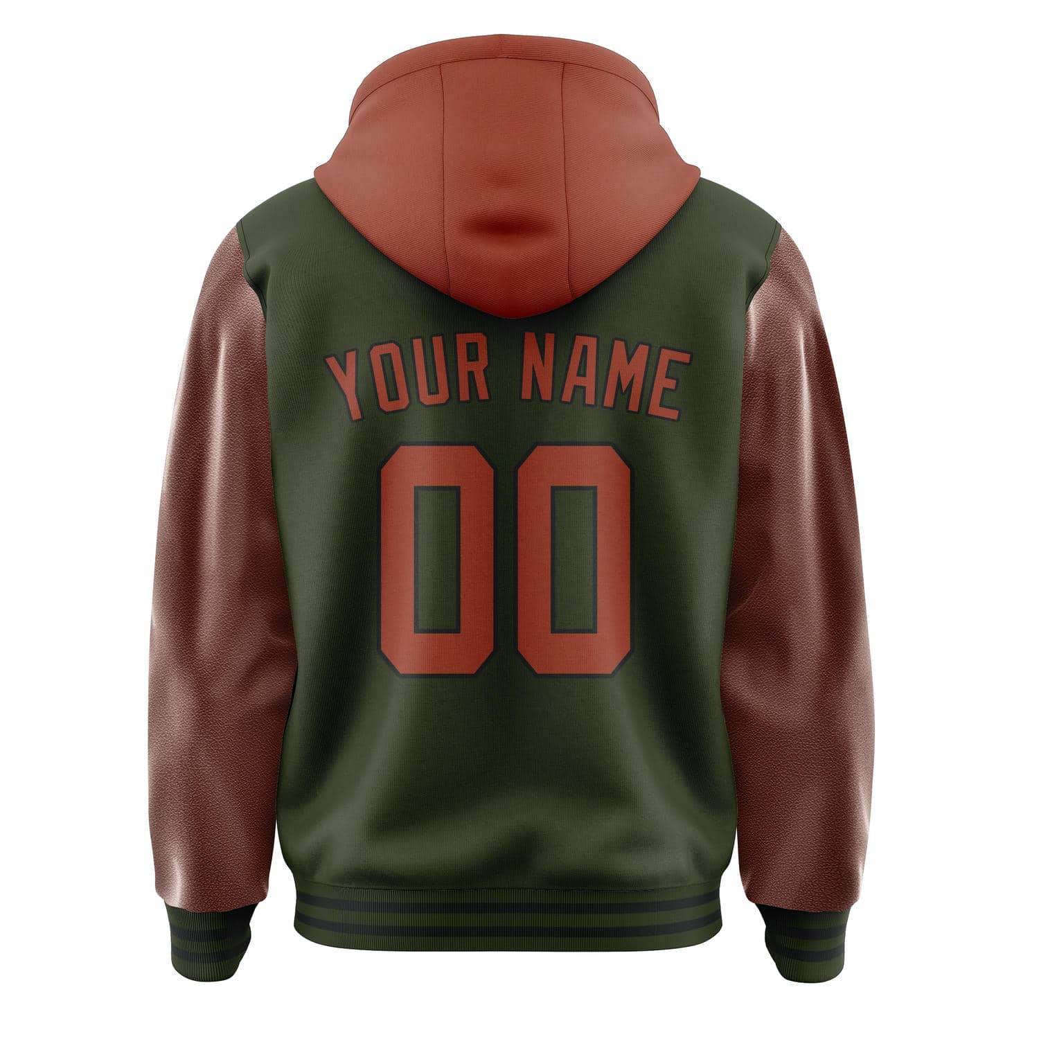Maßgeschneidertes Dunkles Oliv Korallenrot Jacke