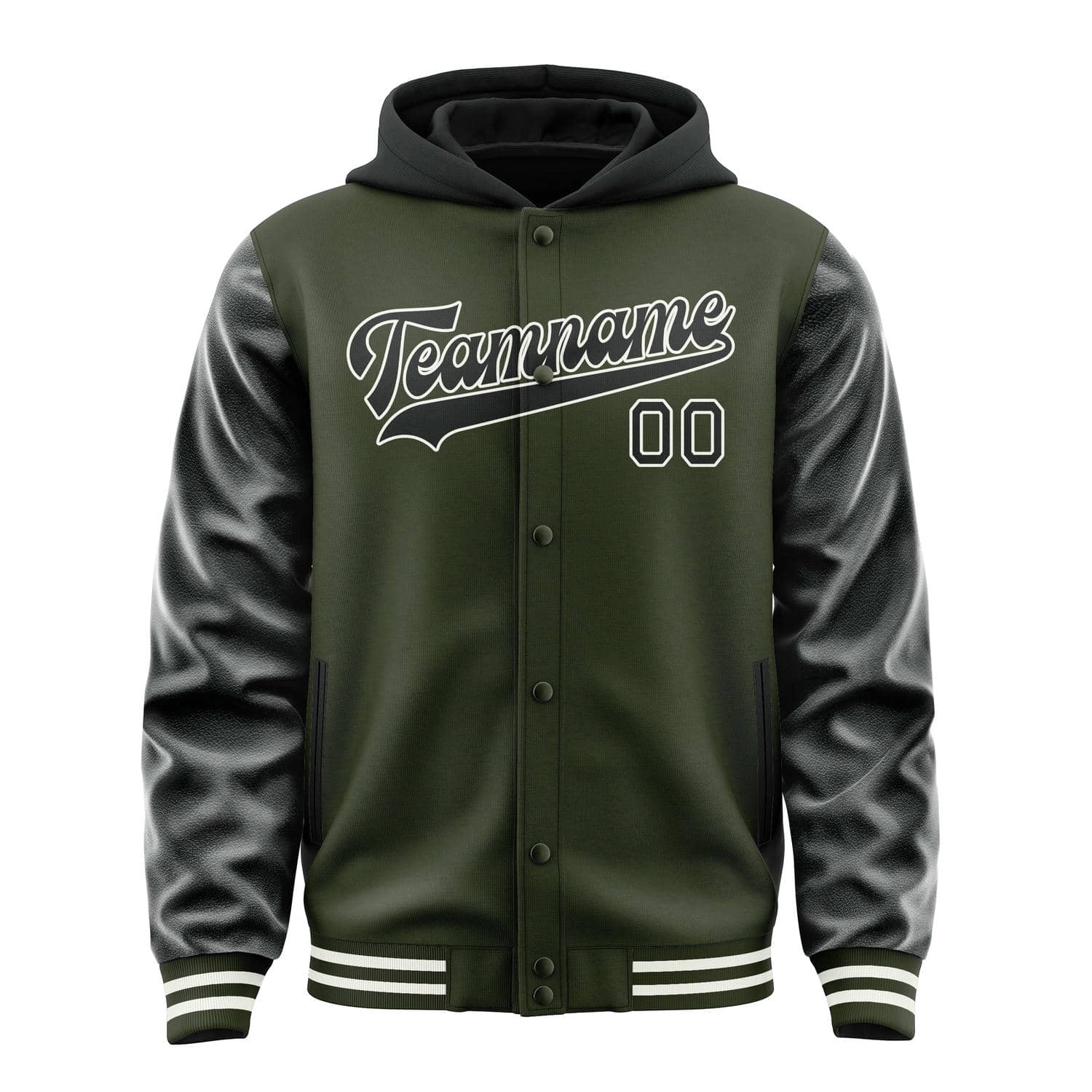 Maßgeschneidertes Dunkles Oliv Schwarz Jacke