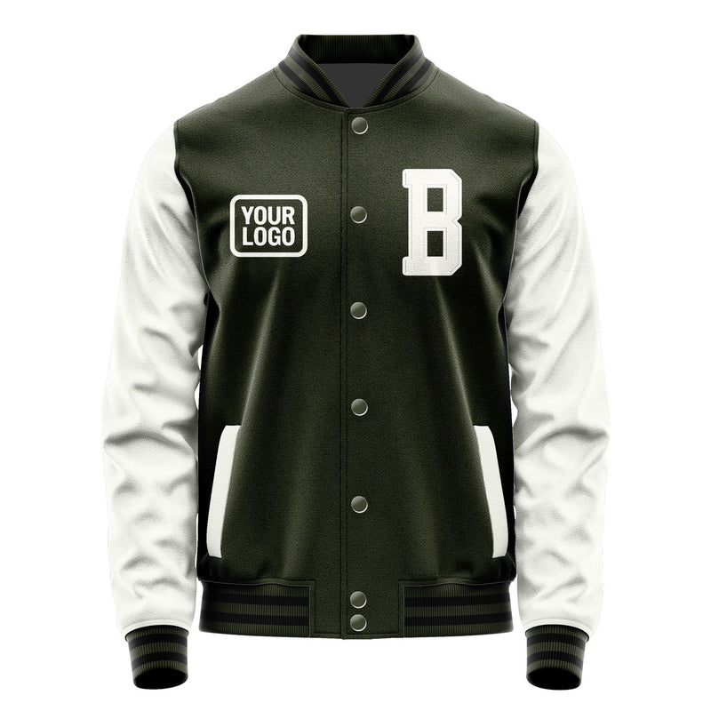 Maßgeschneidertes Dunkles Oliv Weiß Jacke JA020218021718181818