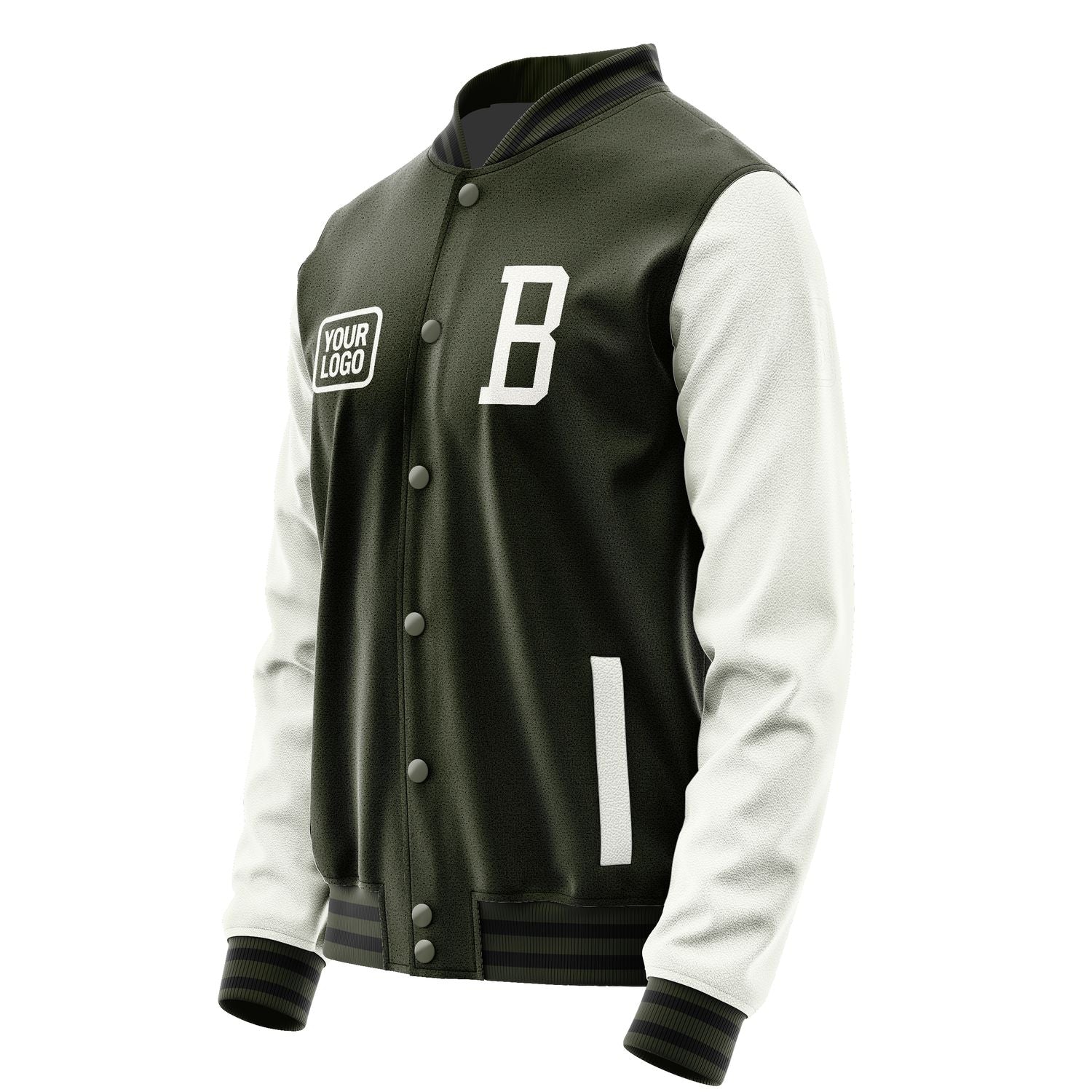 Maßgeschneidertes Dunkles Oliv Weiß Jacke JA020218021718181818
