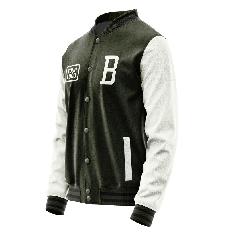 Maßgeschneidertes Dunkles Oliv Weiß Jacke JA020218021718181818