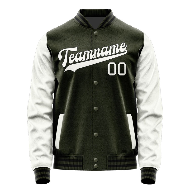 Maßgeschneidertes Dunkles Oliv Weiß Jacke JA0202180217B31718