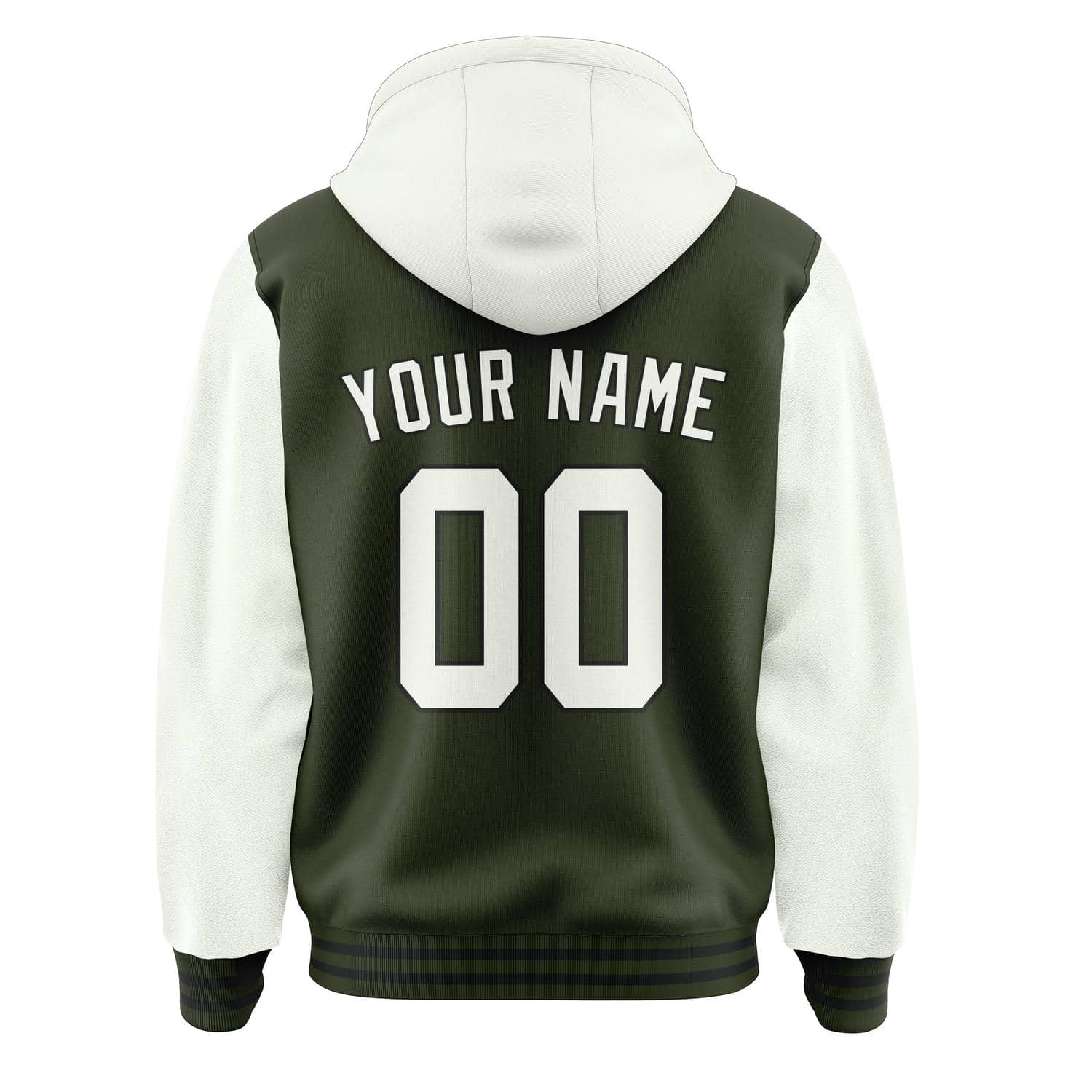 Maßgeschneidertes Dunkles Oliv Weiß Jacke