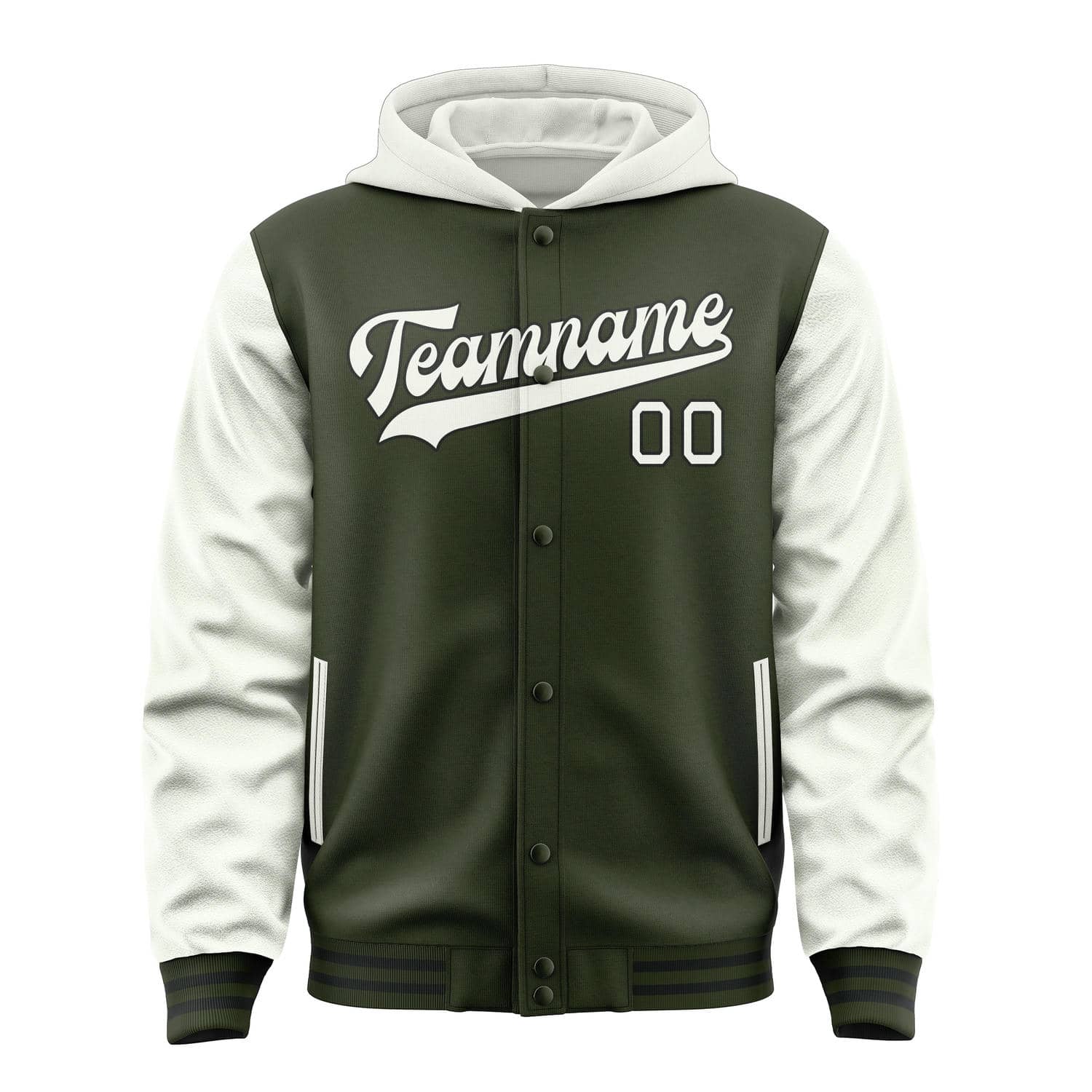 Maßgeschneidertes Dunkles Oliv Weiß Jacke
