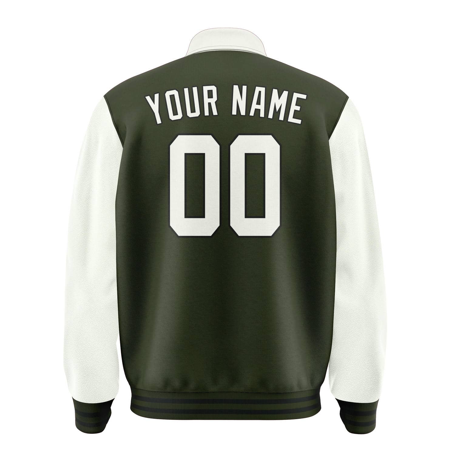 Maßgeschneidertes Dunkles Oliv Weiß Jacke