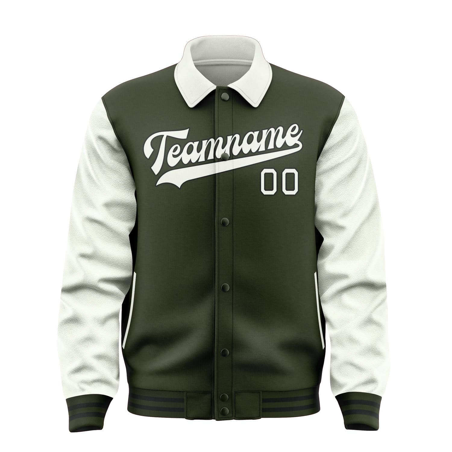 Maßgeschneidertes Dunkles Oliv Weiß Jacke