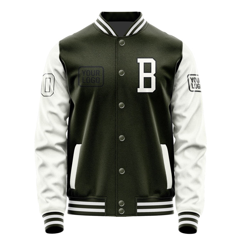 Maßgeschneidertes Dunkles Oliv Weiß Jacke JA020218021817181817
