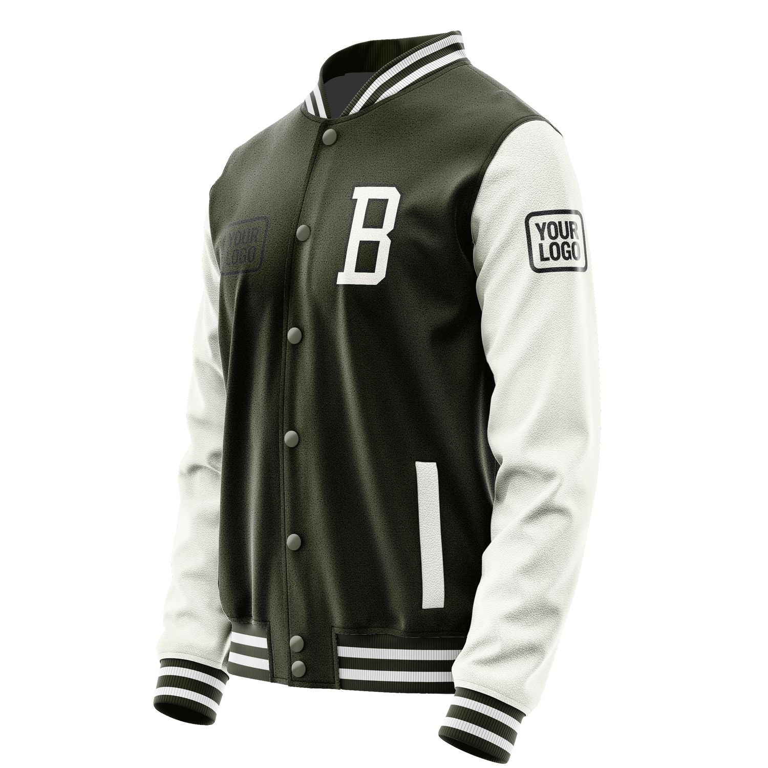 Maßgeschneidertes Dunkles Oliv Weiß Jacke JA020218021817181817