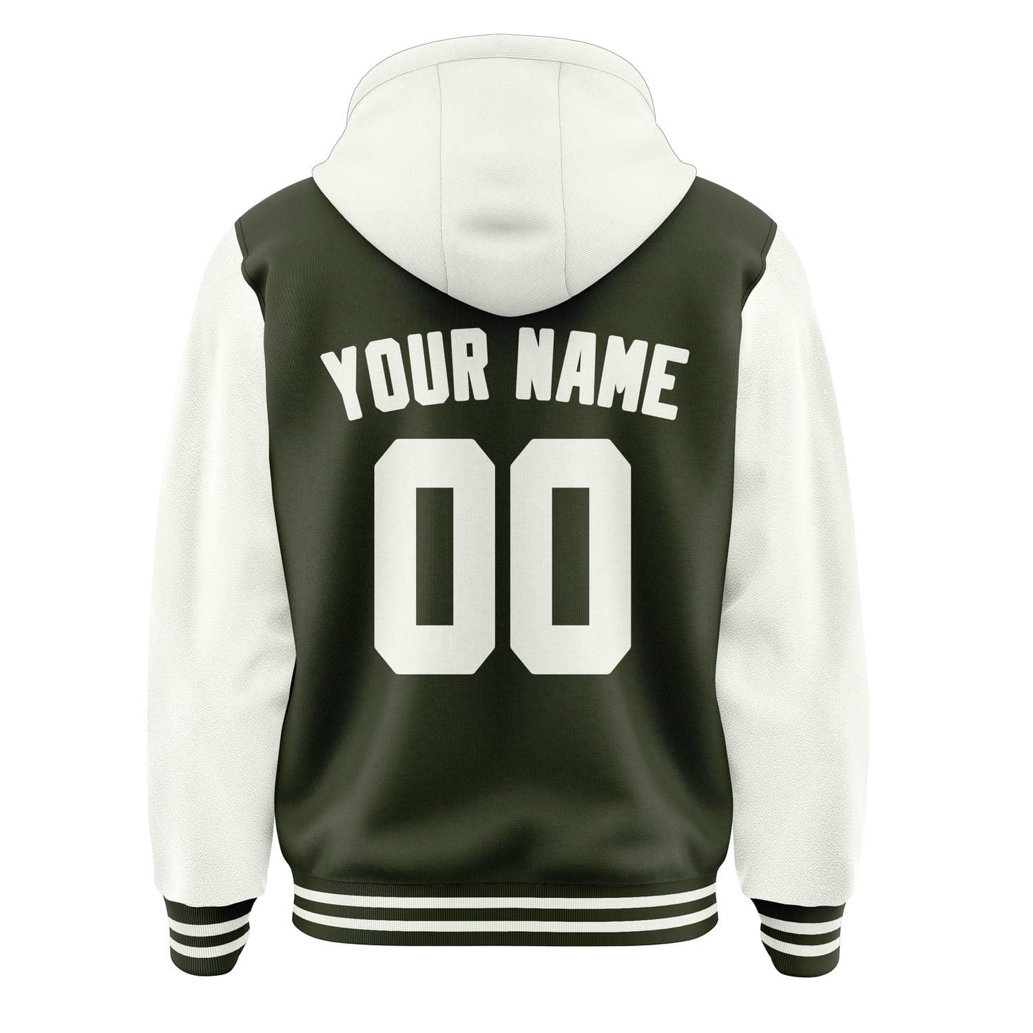 Maßgeschneidertes Dunkles Oliv Weiß Jacke
