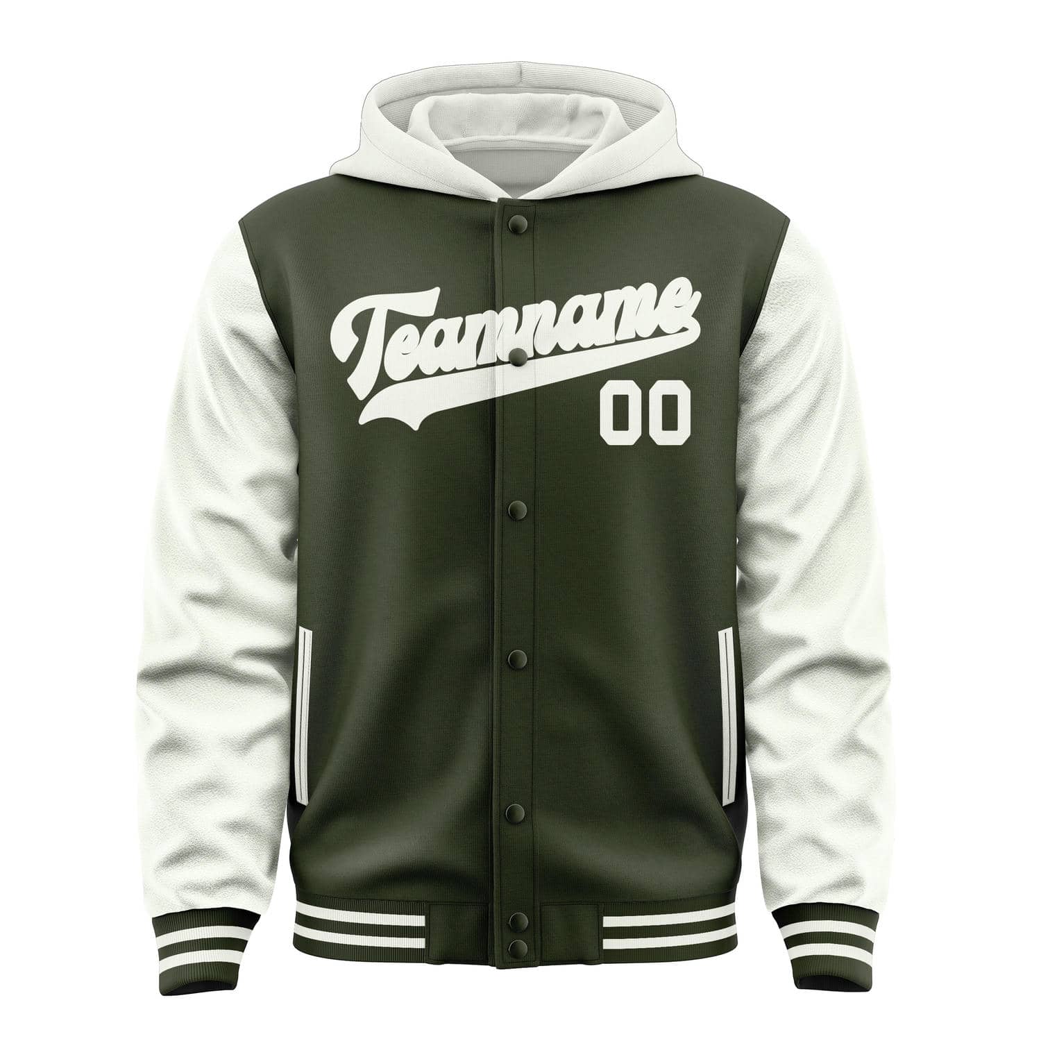 Maßgeschneidertes Dunkles Oliv Weiß Jacke