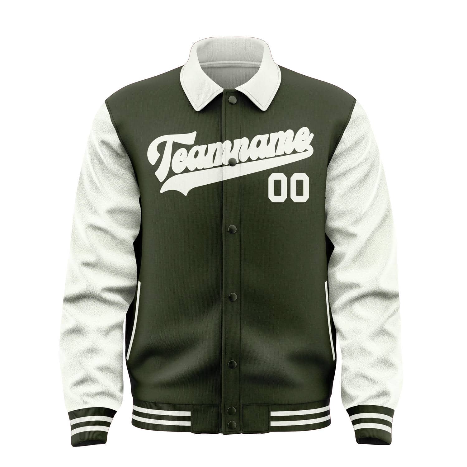 Maßgeschneidertes Dunkles Oliv Weiß Jacke