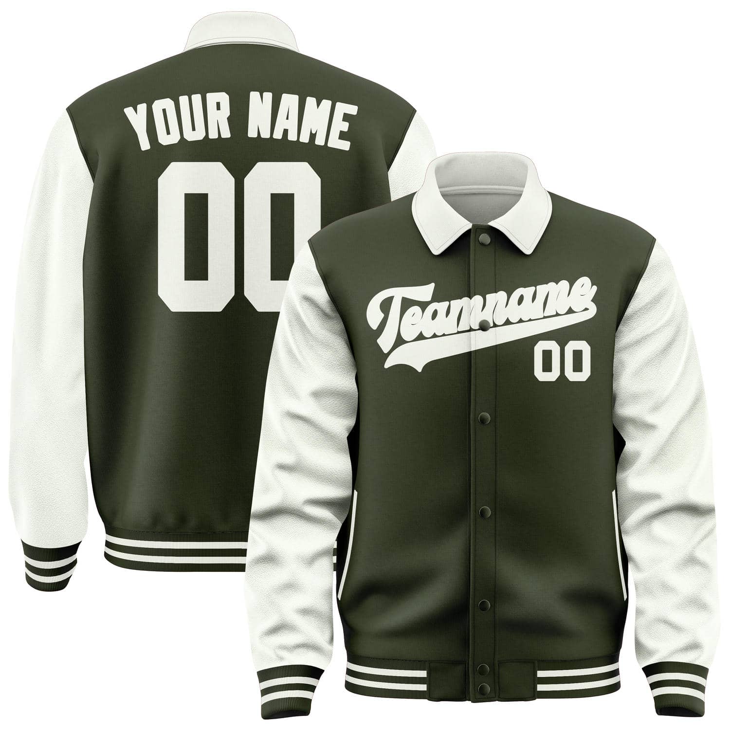Maßgeschneidertes Dunkles Oliv Weiß Jacke JA020218021817181817