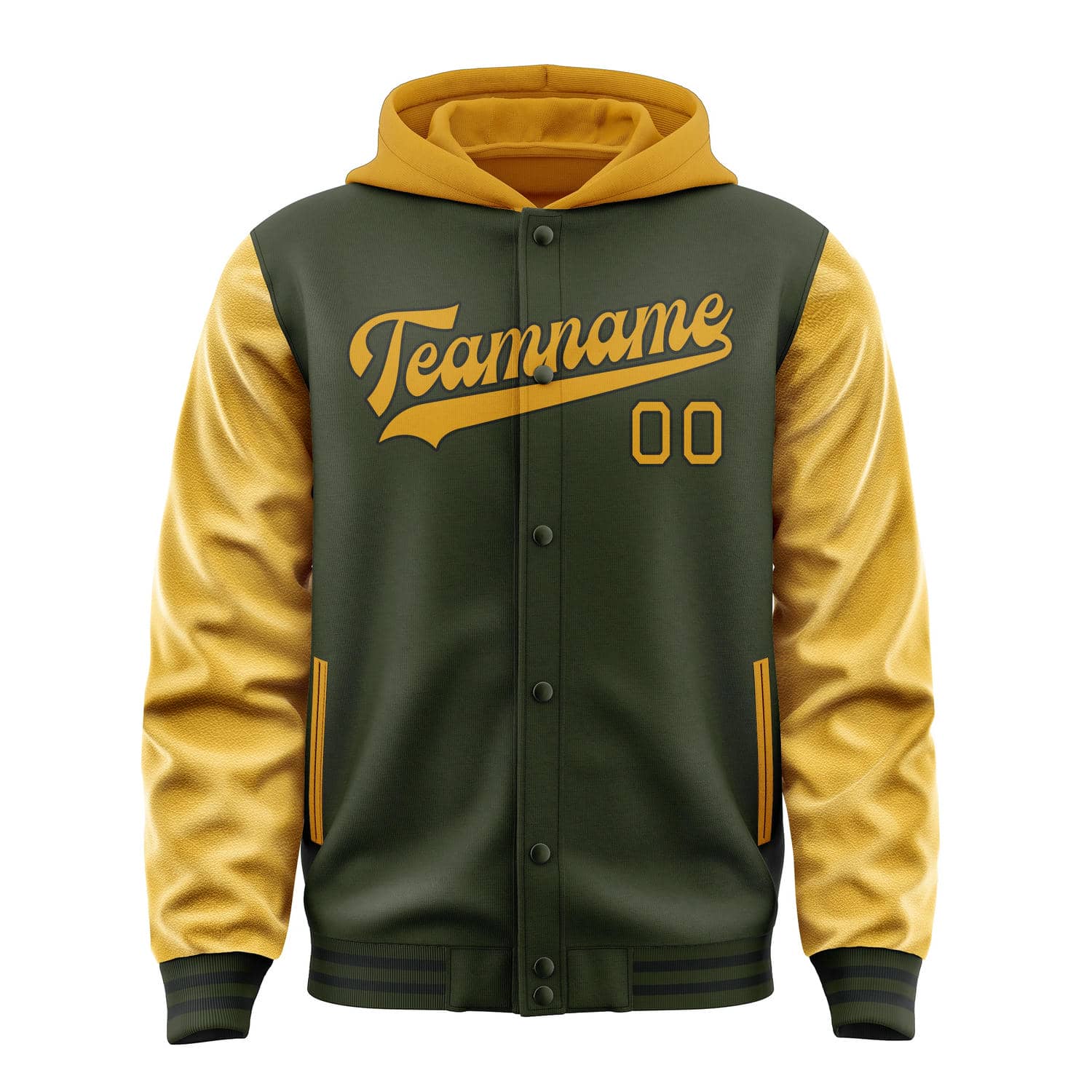 Maßgeschneidertes Dunkles Oliv Gelb Jacke