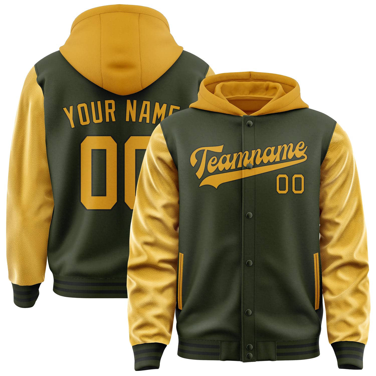 Maßgeschneidertes Dunkles Oliv Gelb Jacke JA020219021718191918