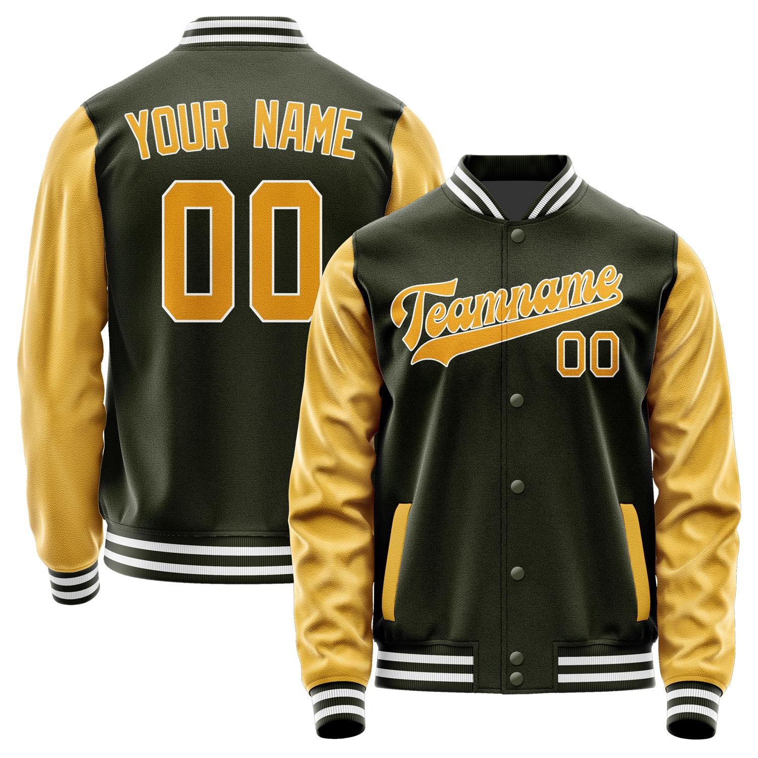 Maßgeschneidertes Dunkles Oliv Gelb Jacke JA0202190218B31819
