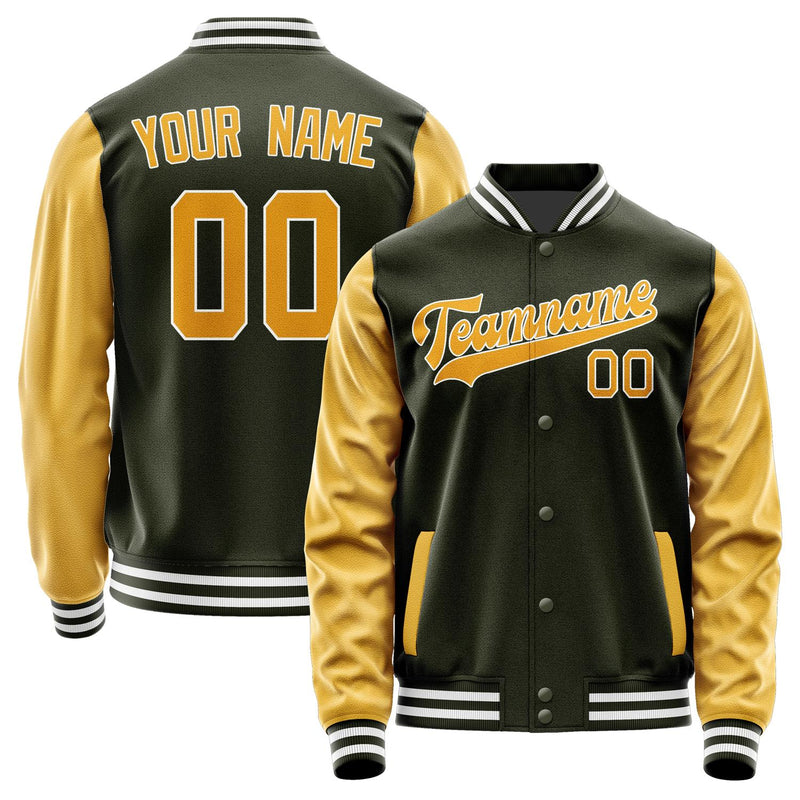 Maßgeschneidertes Dunkles Oliv Gelb Jacke JA0202190218B31819