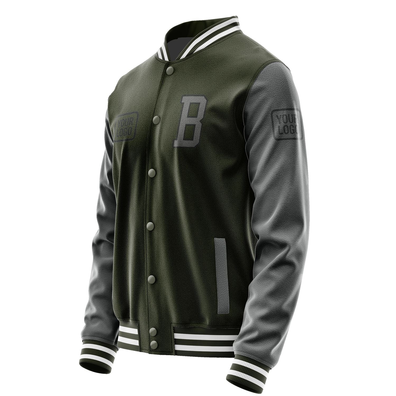Maßgeschneidertes Dunkles Oliv Dunkelgrau Jacke JA020220021817202017