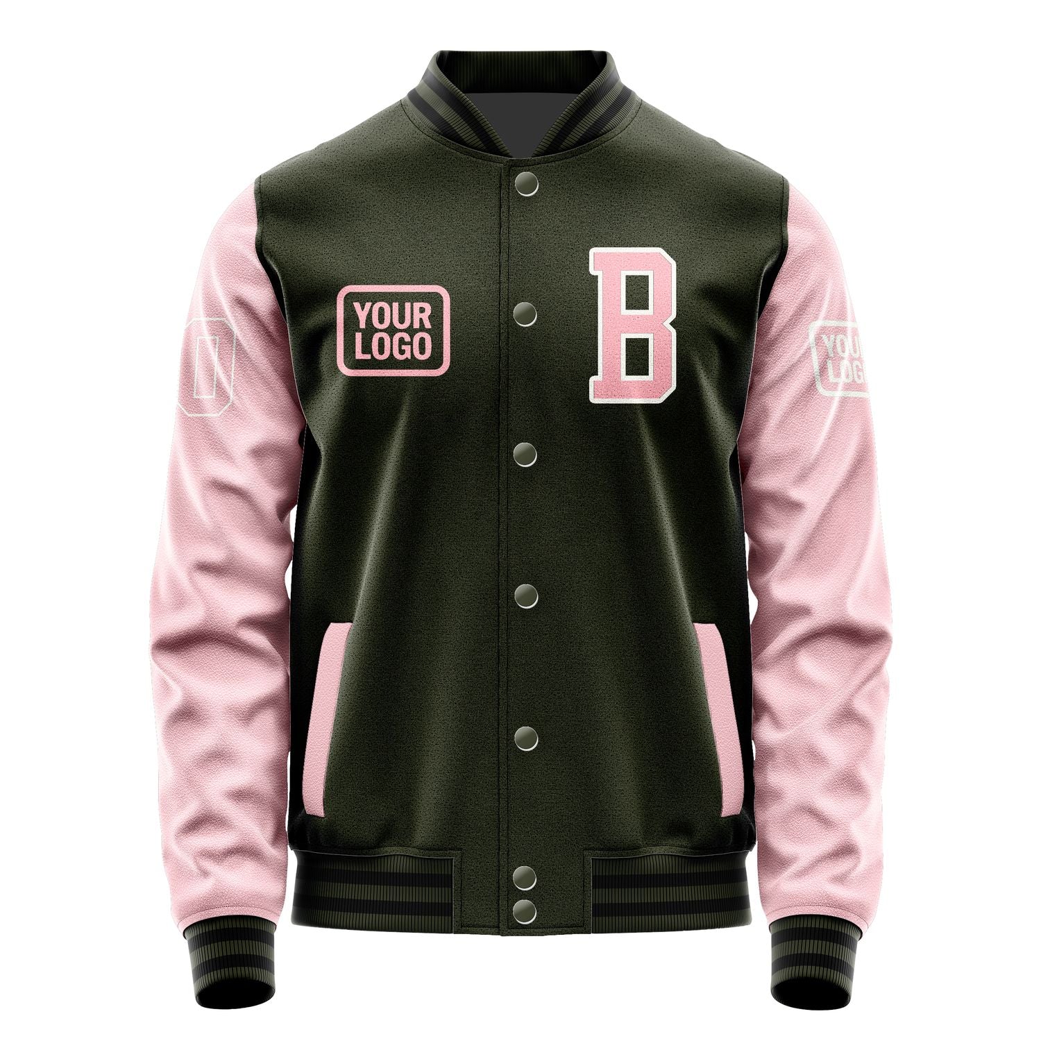 Maßgeschneidertes Dunkles Oliv Rosa Jacke JA020221021718212118