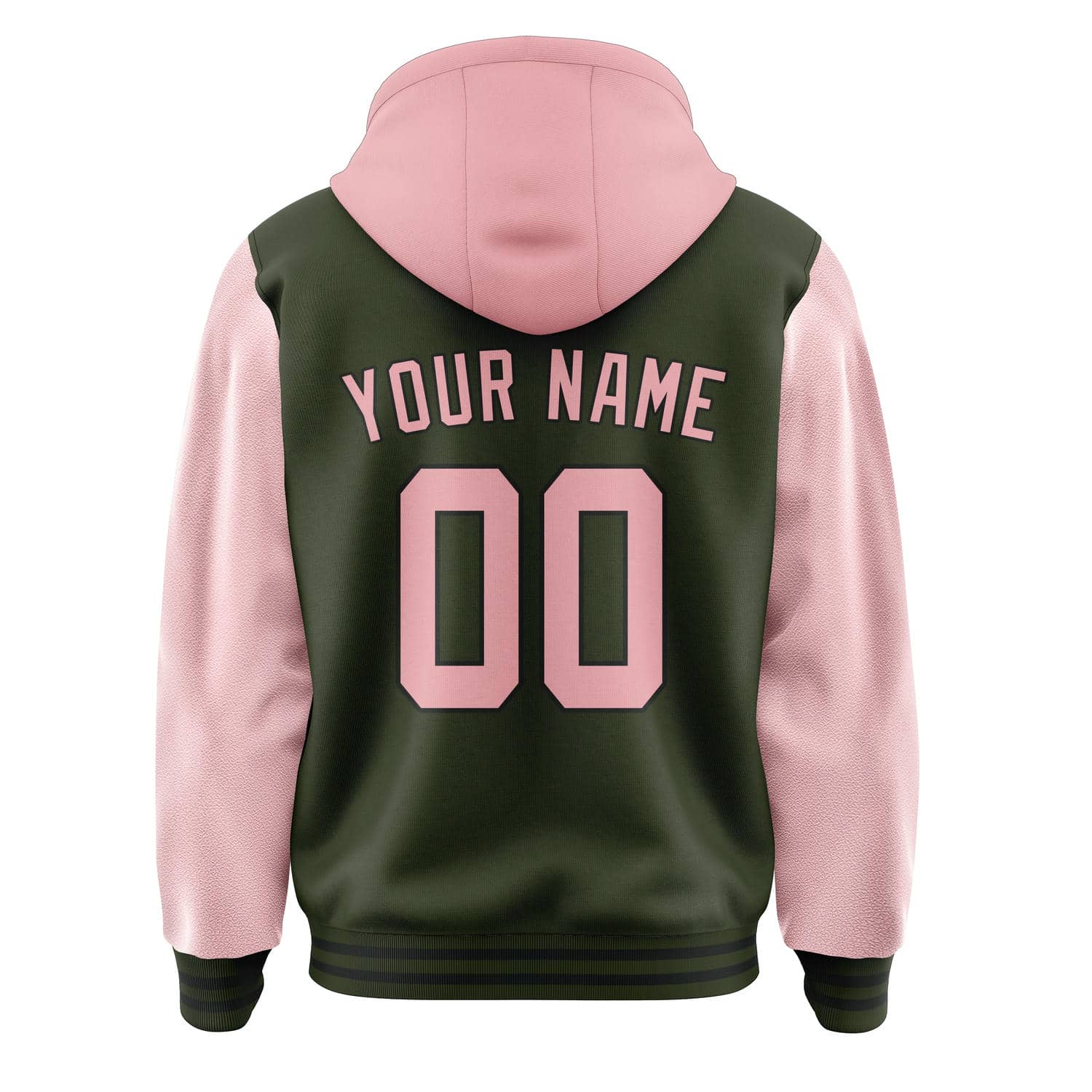 Maßgeschneidertes Dunkles Oliv Rosa Jacke