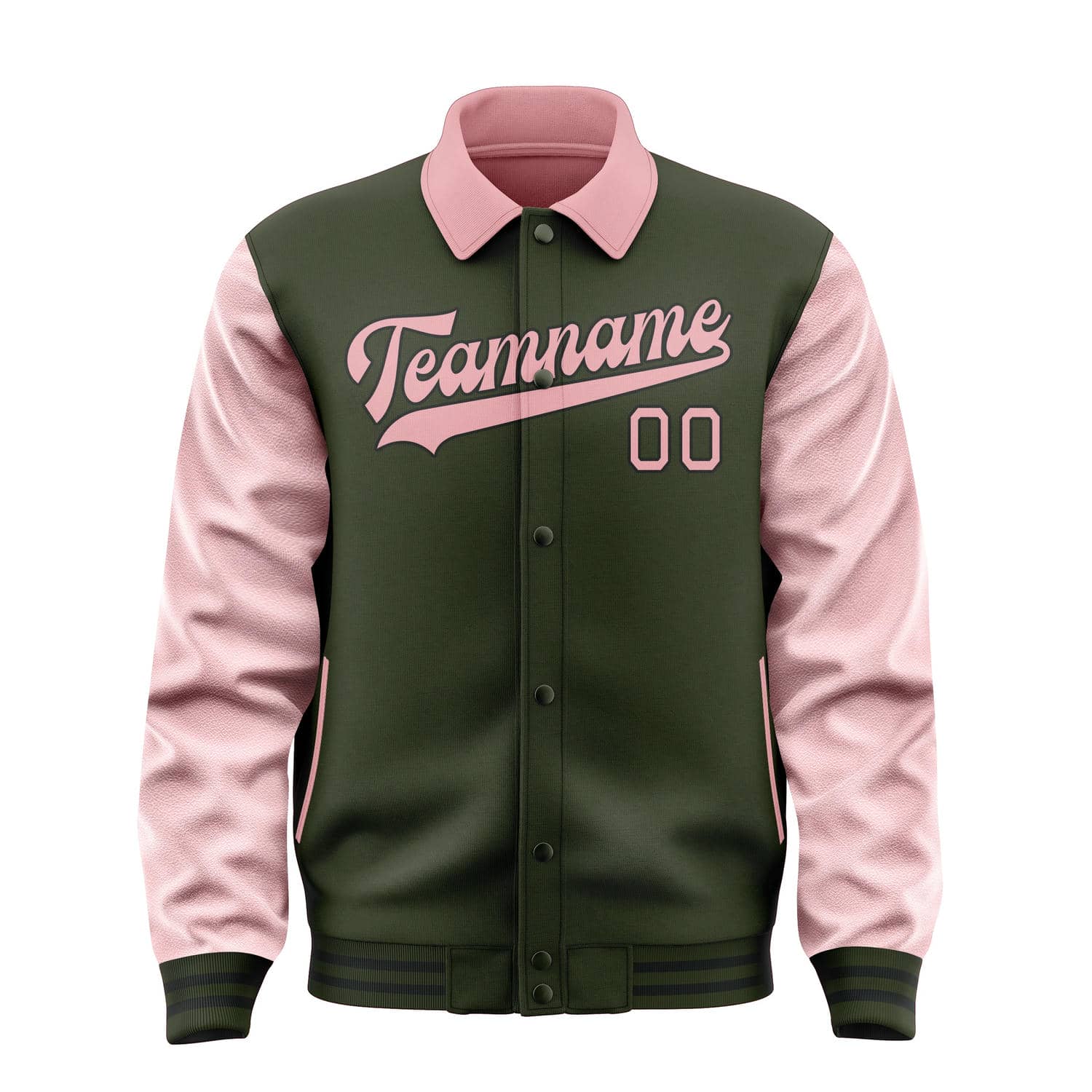 Maßgeschneidertes Dunkles Oliv Rosa Jacke