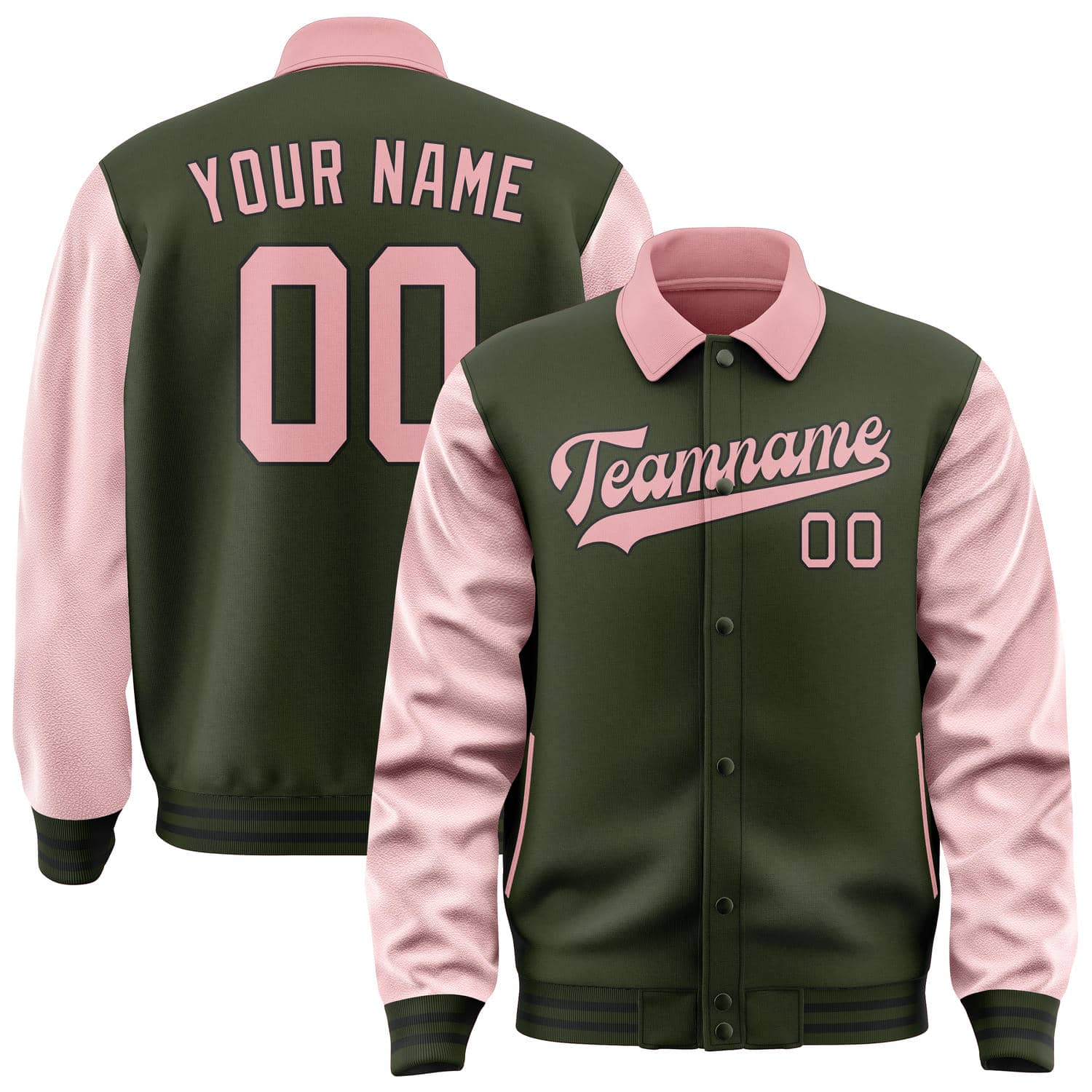Maßgeschneidertes Dunkles Oliv Rosa Jacke JA020221021718212118