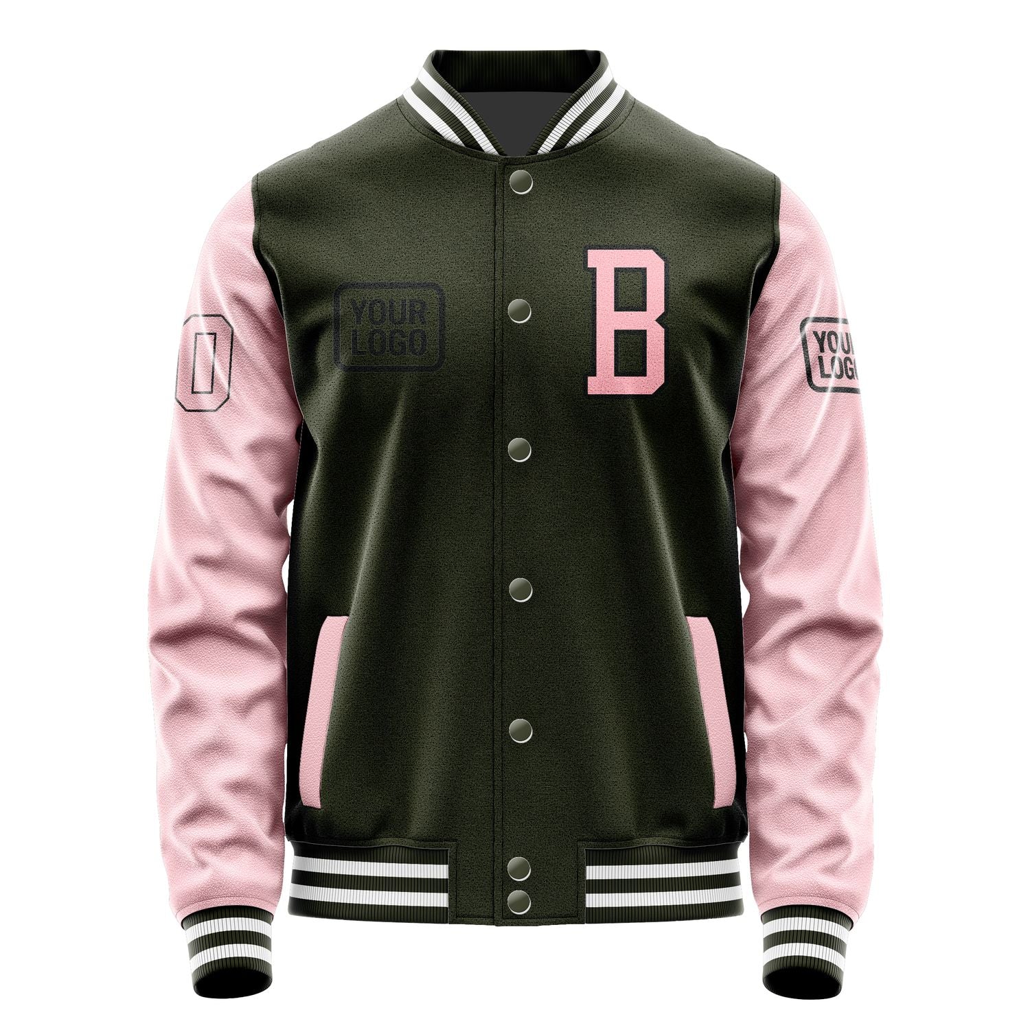 Maßgeschneidertes Dunkles Oliv Rosa Jacke JA020221021817212117