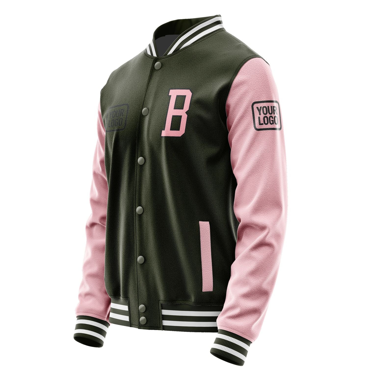 Maßgeschneidertes Dunkles Oliv Rosa Jacke JA020221021817212117