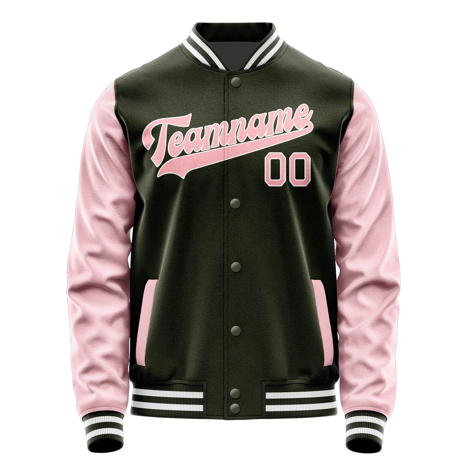 Maßgeschneidertes Dunkles Oliv Rosa Jacke JA0202210218B31821