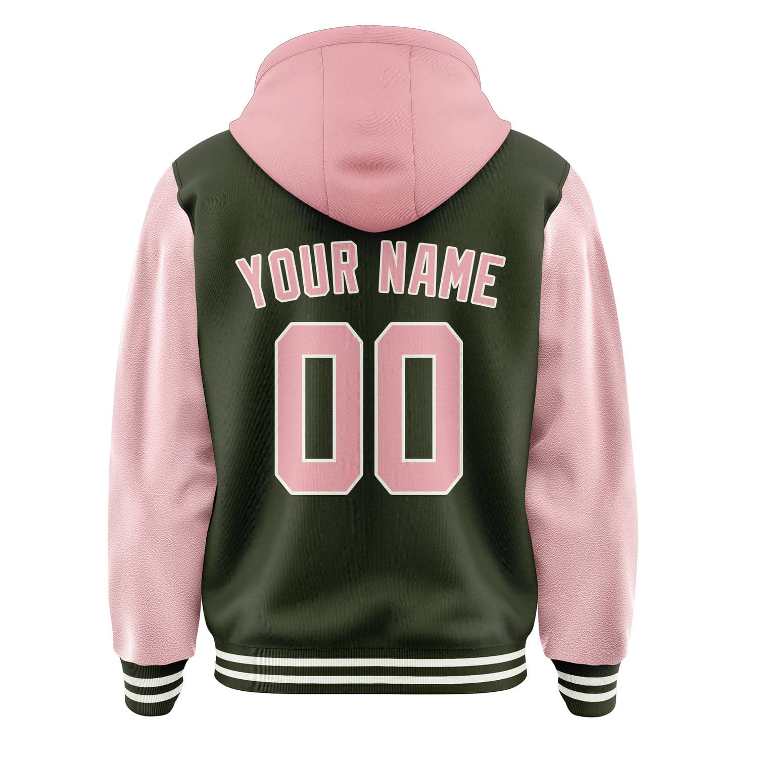Maßgeschneidertes Dunkles Oliv Rosa Jacke
