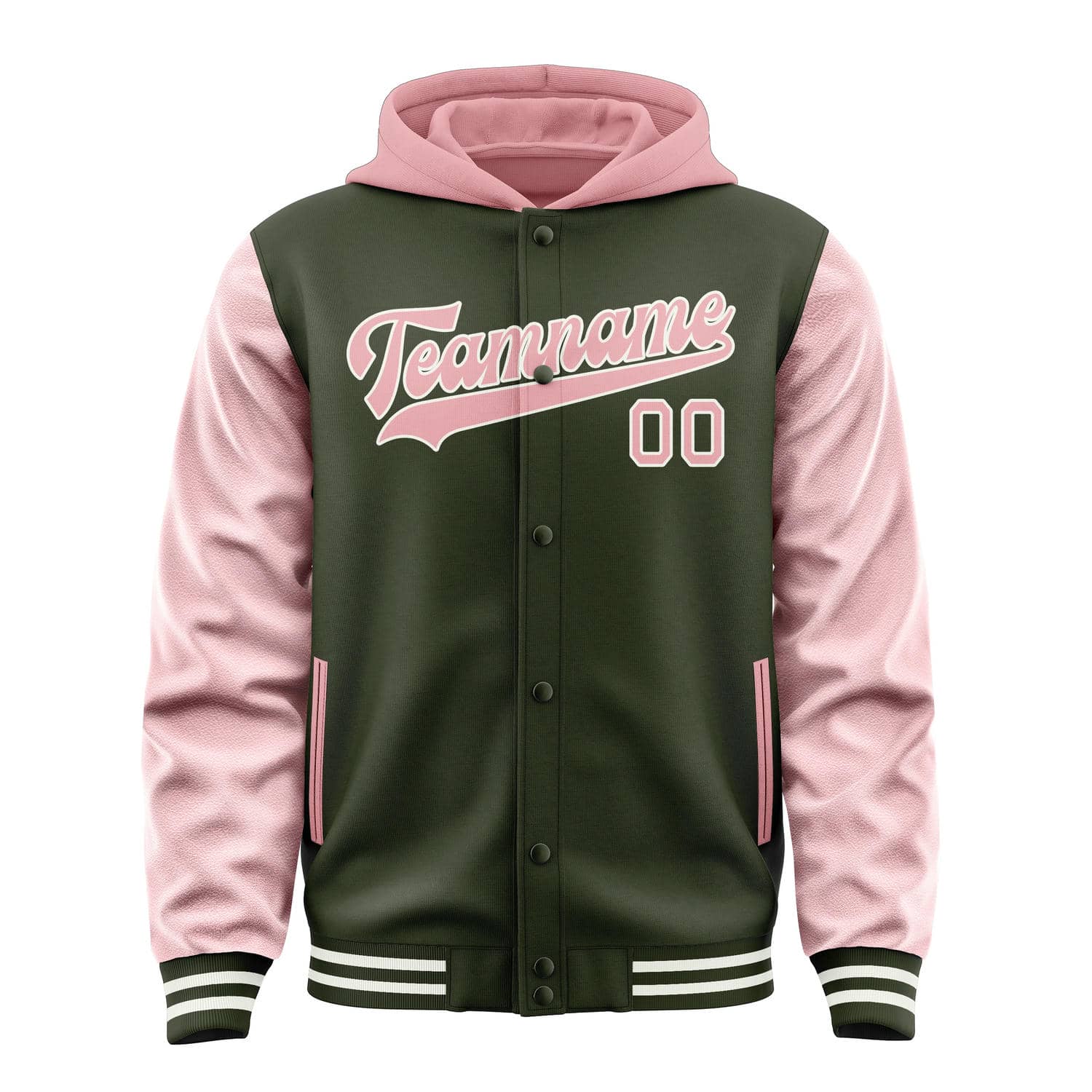Maßgeschneidertes Dunkles Oliv Rosa Jacke