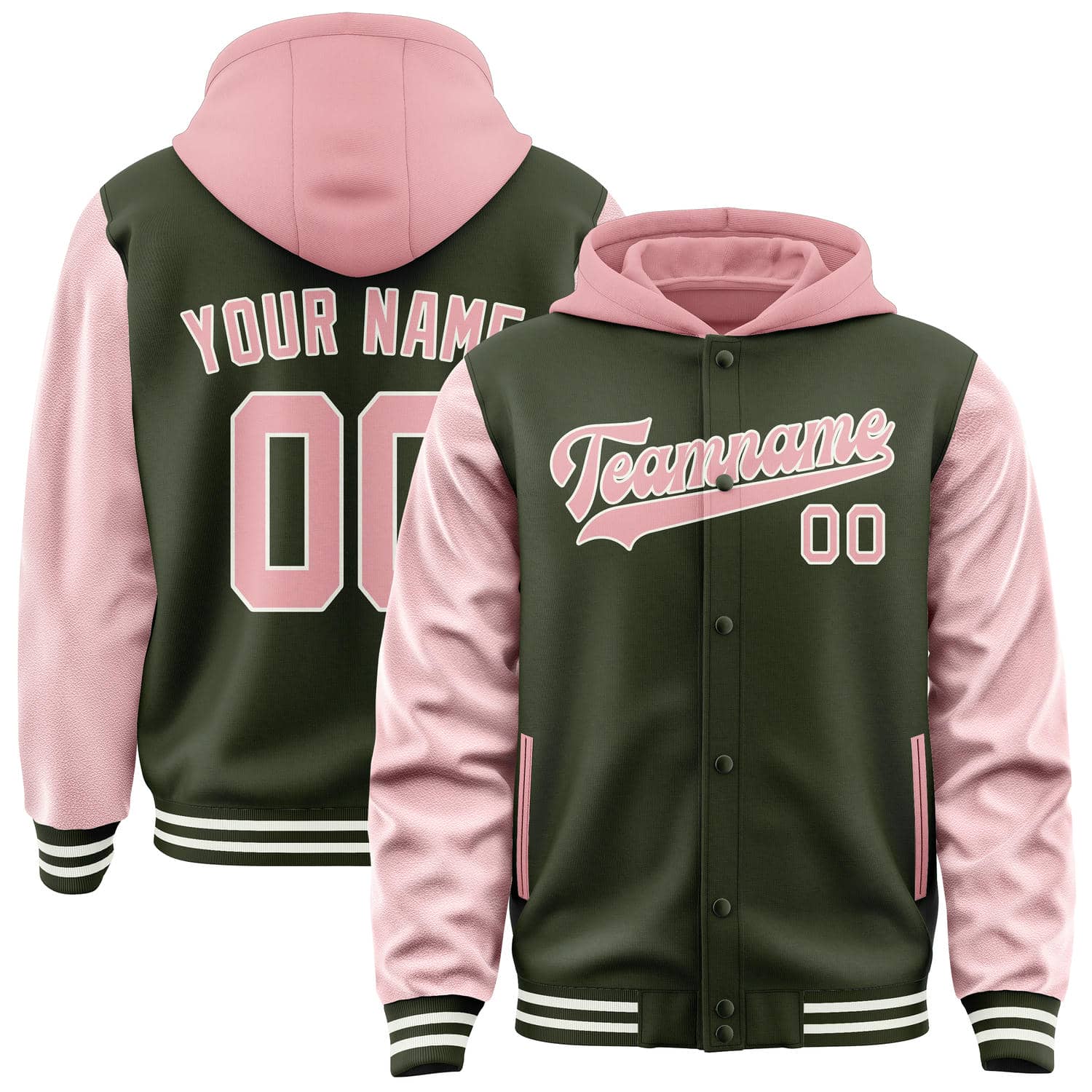 Maßgeschneidertes Dunkles Oliv Rosa Jacke JA020221021817212117