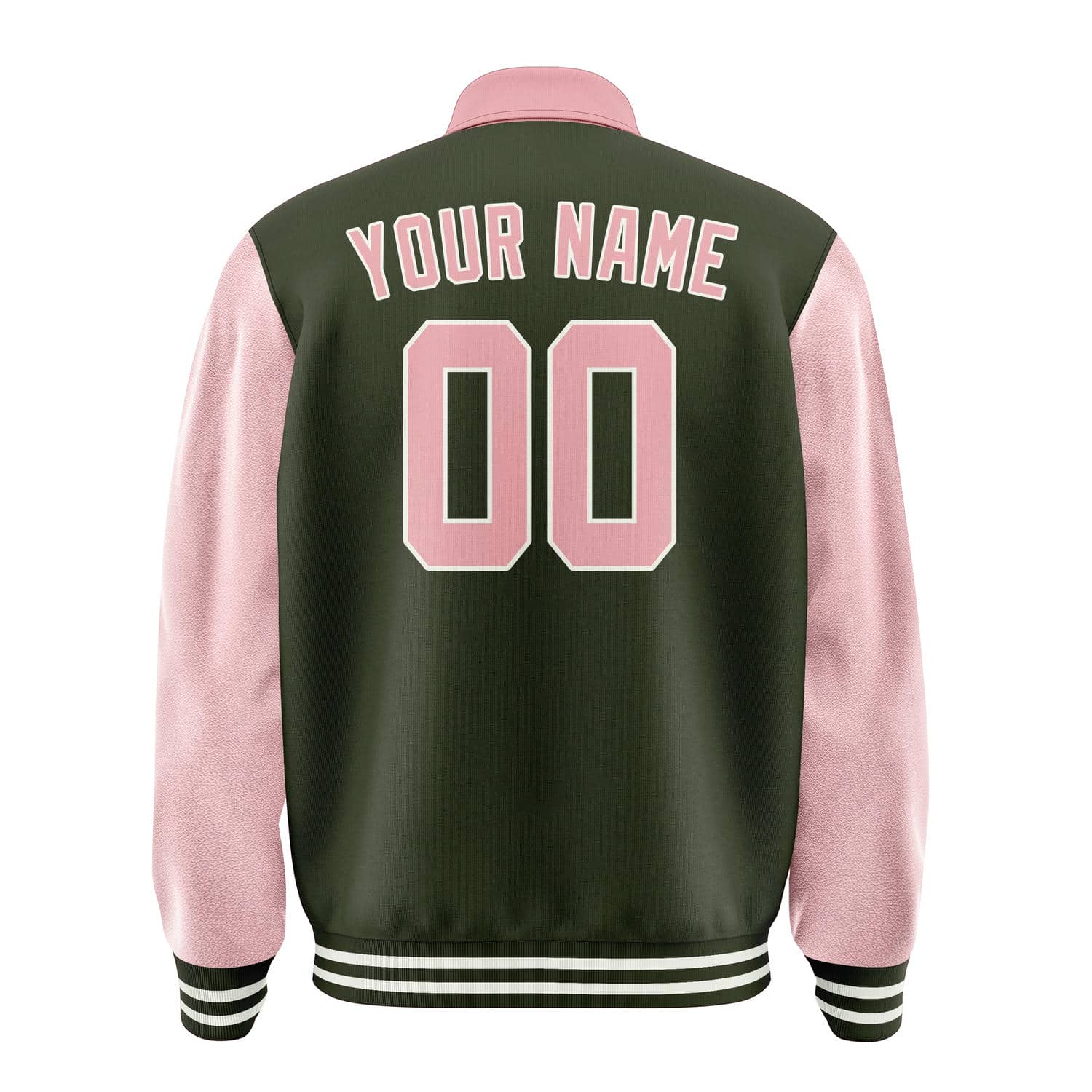 Maßgeschneidertes Dunkles Oliv Rosa Jacke