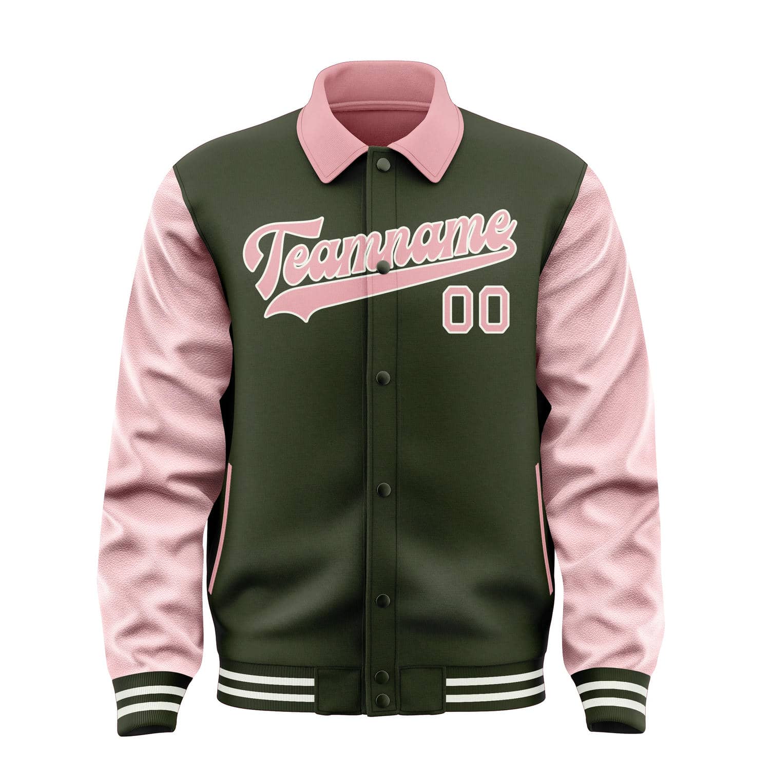 Maßgeschneidertes Dunkles Oliv Rosa Jacke