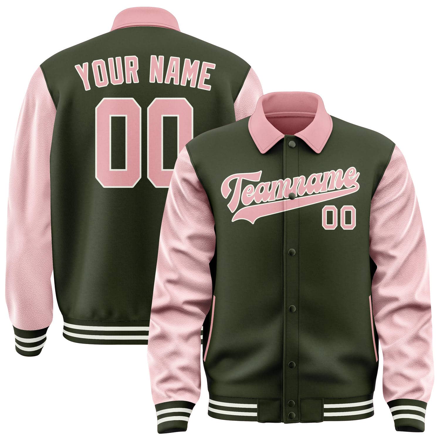 Maßgeschneidertes Dunkles Oliv Rosa Jacke JA020221021817212117