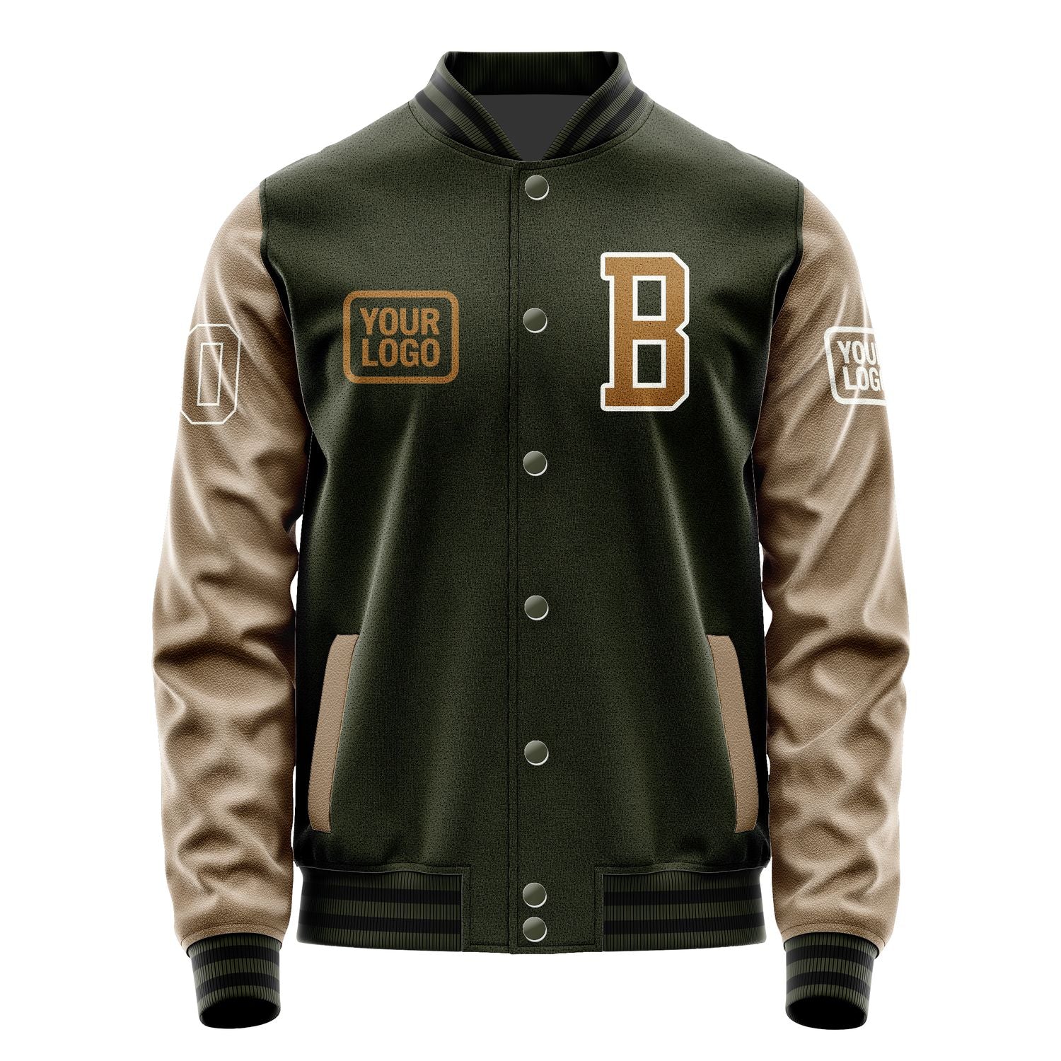 Maßgeschneidertes Dunkles Oliv Khaki Jacke JA020222021718222218