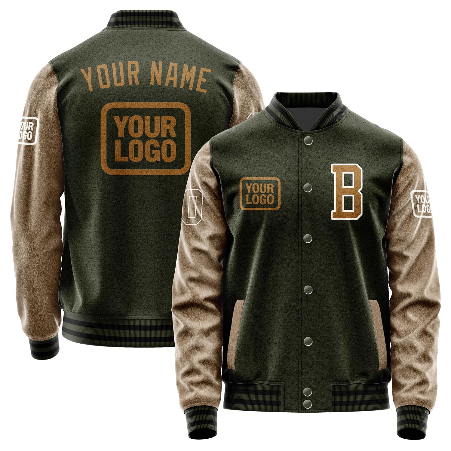 Maßgeschneidertes Dunkles Oliv Khaki Jacke JA020222021718222218