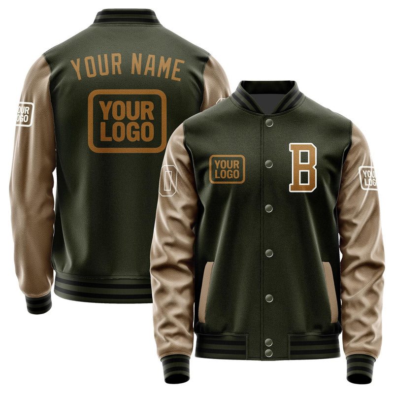 Maßgeschneidertes Dunkles Oliv Khaki Jacke JA020222021718222218