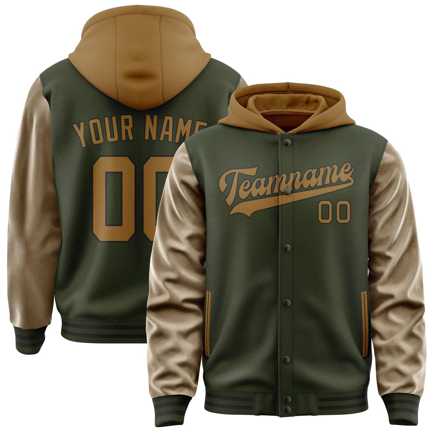 Maßgeschneidertes Dunkles Oliv Khaki Jacke JA020222021718222218